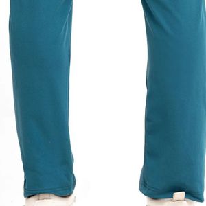 Pantalon de jogging décontracté en coton bleu sarcelle pour homme, taille élastique avec cordon de serrage, coupe droite - Fournisseur en gros - Product Image 5