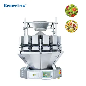 Máquina de embalagem multicabeça para saladas, pesador automático de saladas e legumes com 10 /14 cabeças