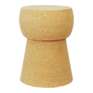 Modern Natural Cork Stool Decorative Accent Side Table Eco-Friendly Round Cork Pedestal End Table for Living Room - Product Image 4