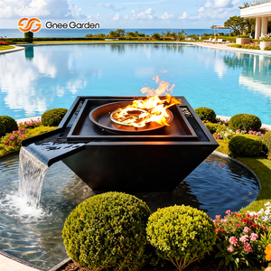 Piscina Independiente para Jardín con Cascada y Brasero a Gas, Construcción en Corten, Acabado con Recubrimiento en Polvo, Fácil Instalación - Product Image 4