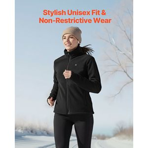 Giacca Riscaldata in Pile per Donna, Power Bank Ricaricabile 7.4V 16000mAh, 6 Zone di Riscaldamento, 3 Livelli di Temperatura - Product Image 5