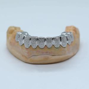 Dentaduras de diamantes de plata de ley 925 con moissanita de corte redondo, joyería brillante para dientes, accesorio de moda hip hop, lujo dental - Product Image 4