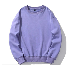 Sweat-shirt à col rond pour femme, couleur unie, 100% coton, tricoté, respirant, vêtement d'automne, longueur normale, manches longues - Product Image 6