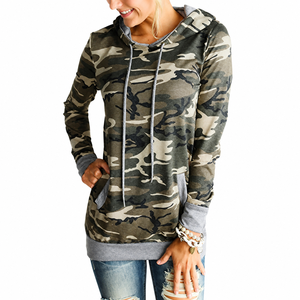 Sudadera con Capucha de Camuflaje, Corte Regular, Manga Larga, Tejida, Unisex, Informal, para Otoño - Product Image 1