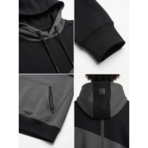 Sudadera con Capucha Asimétrica para Hombre, Personalizada, de Algodón de Tejido Inverso de 430 g/m², con Bloques de Color y Cierre de Cremallera - Product Image 4