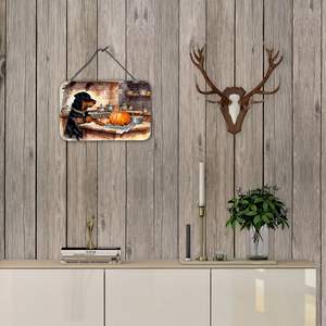 Multicolor nuevo Rottweiler otoño cocina calabazas aluminio Metal pared colgante 8HX12W puerta colgante impresiones para Bar baño hogar - Product Image 4