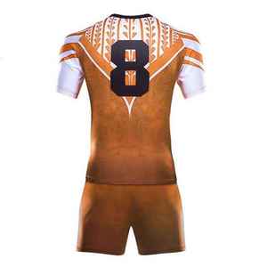 Camiseta de Rugby para Hombre, Manga Corta, Cuello Redondo, Impresión por Transferencia de Calor, Absorbe la Humedad, Ajustada, 100% Poliéster, Ropa Deportiva para Adultos - Product Image 5