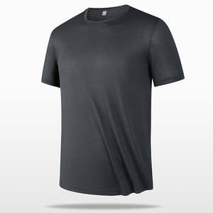Nouveauté T-shirt de sport pour homme en tissu de bambou 100% respirant, anti-boulochage, à séchage rapide, blanc, jacquard personnalisé - Product Image 4