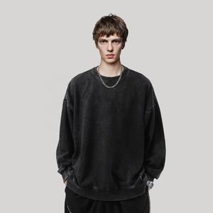 Alta calidad 370gsm 60% algodón 40% poliéster CVC Unisex de gran tamaño gota hombro Vintage sudadera desgastada para hombres y mujeres - Product Image 4