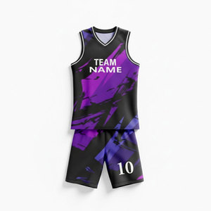 Uniforme de basket-ball respirant de haute qualité, grande taille, maillot de club d'été, impression numérique, 100 % polyester, sans manches, unisexe - Product Image 1