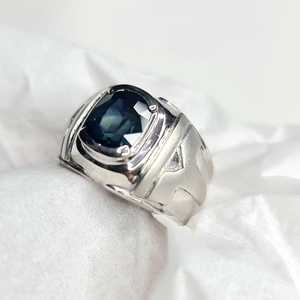 Natural Tanzanian Sapphire Silver Handmade <b>Ring</b> 925 Sterling Silver Blue Gemstone Jewelry Luxury Gift For Women - Product Image 3