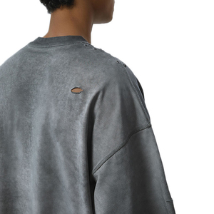 Camiseta Oversize Distressed de Estilo Urbano Personalizada para Hombre, con Estampado DTG, Lavado Ácido, Algodón, Diseño Gráfico - Product Image 5