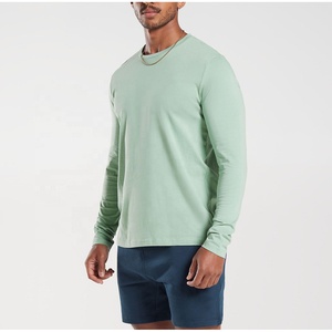 T-shirt décontracté à manches longues pour homme 2025 en microfibre 100 % coton respirant, coupe ample et décontractée, haut à manches longues pour garçons - Product Image 1