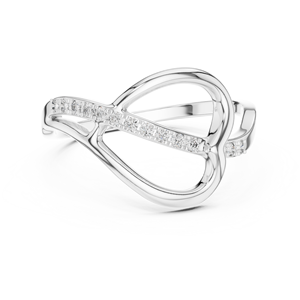 Ensemble de bagues en diamant de laboratoire SIMPLE HEART, or blanc 18 carats plaqué rhodium, taille brillant, pour fiançailles, soirée, Saint-Valentin, cadeau glamour - Product Image 1
