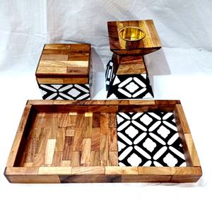 ถาดเสิร์ฟหอยมุกฝังผลิตภัณฑ์งานฝีมือจากธรรมชาติสำหรับบาคูร์และเตาอู๊ดของขวัญ - Product Image 2