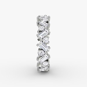 Anillo de Compromiso y Aniversario con Diamantes Cultivados en Laboratorio de Formas Mixtas, Oro Amarillo de 14K, Corte Baguette Brillante, Anillo de Boda de Lujo - Product Image 3