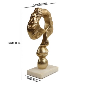 Jaffs Exports Abstract Gold-Plated Aluminium Face Sculpture Modern Artistic Tabletop Decor Irregular Shape Handmade Eco-Friendly - Product Image 4