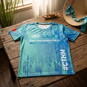 T-shirt de course Marathon Can Tho Heritage, personnalisé par sublimation, respirant, pour événements sportifs, fournisseur de vêtements de sport - Product Image 5