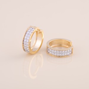 IGI Certified Lab Grown Diamond Wide Pavé Hoop <b>Earrings</b> 9KT Yellow / White / Rose Gold Chunky Huggie <b>Earrings</b> for Women - Product Image 4