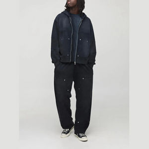 Conjunto Deportivo de 2 Piezas, Pantalones Deportivos Holgados con Capucha, Transpirables, Casuales, de Color Sólido y Personalizado, Estilo Urbano, Gran Venta 2026 - Product Image 1