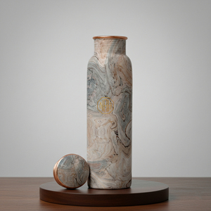 Handmade 750ml Pure Copper Eco-Friendly Water Bottle | BPA-Free Rustproof Healthy Metal <b>Drinkware</b> for Direct Drinking - Product Image 3