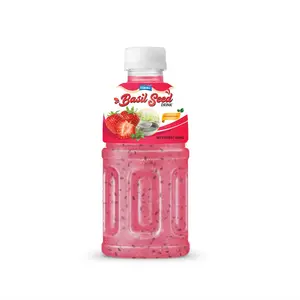 Toptan/özel etiket fabrika meyve suyu ile 320ml şişe fesleğen tohum içecekler-ücretsiz örnek-yüksek kalite-ucuz fiyat