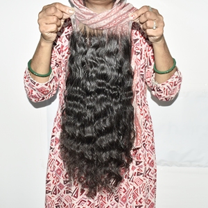 Extensions de Cheveux Humains Indiens Bruts de Qualité Supérieure, Prix de Gros, Fermeture Bouclée Naturelle, Produit Doux et Soyeux, Non Traité, Aspect Naturel et Attrayant - Product Image 4