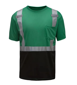 Custom High Visibility Reflective Safety <b>T</b> <b>Shirt</b> With Short Sleeves for Men Construction <b>Hi</b> <b>Vis</b> Work <b>Shirts</b> With Pocket <b>T</b>-<b>shirts</b> - Product Image 3