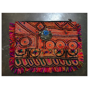 Bolsa de Cosméticos Tradicional Banjara con Cierre, Bordada a Mano, Estilo Vintage Bohemio, Bolsa de Viaje para Guardar Maquillaje - Product Image 4