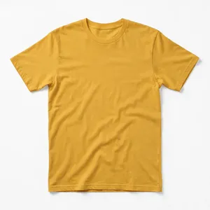 เสื้อยืดผู้ชายทรงปกติ แขนสั้น สวมใส่สบาย สีมัสตาร์ด ระบายอากาศได้ดี เหมาะสำหรับใส่ทุกวัน แฟชั่นเสื้อยืดเปล่าสำหรับขายส่งเสื้อผ้า - Product Image 2
