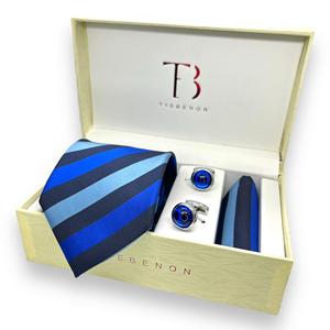 Corbata Benon Azul Rayas Poliéster Corbata Combo - Product Image 2