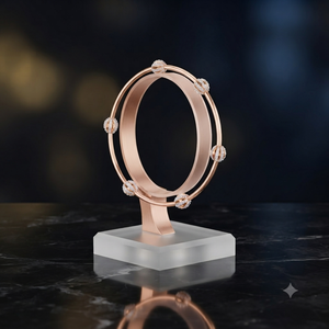Rose Gold Lab Grown Diamond Open Cuff <b>Bangle</b> <b>Bracelet</b> for Women Elegant Luxury Fine Jewelry Gift - Product Image 1