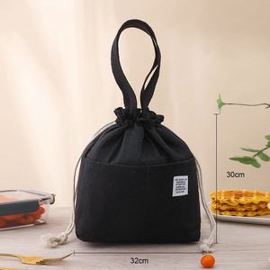 Premium Cotton <b>Canvas</b> Thermal Food Bag Waterproof Lining Picnic Pouch with Sturdy Handles for Outdoor Dining - Product Image 2