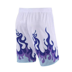 Nuevos Pantalones Cortos Deportivos de Malla con Estampado de Llamas Blancas y Azules para Hombre, de Secado Rápido, para Fitness y Running, Ropa de Verano, Proveedor OEM ODM - Product Image 4