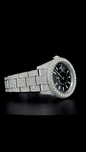 Reloj Deportivo de Lujo para Hombre de 41 mm con Esfera Escarchada, Grandes Diamantes Moissanite, Logotipo Personalizado, Caja de Acero Inoxidable, Colección Hip Hop de Cuarzo - Product Image 2