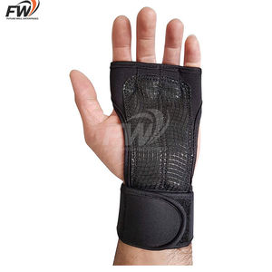 Guantes de cuero para levantamiento de pesas y gimnasia, protectores de palma, soporte de muñeca de alta resistencia - Product Image 1
