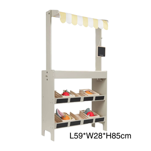 Juguete de Madera Ecológico de Puesto de Mercado para Niños, Juego de Imitación de Tienda de Comestibles, Juguete Educativo Montessori, Vietnam - Product Image 3