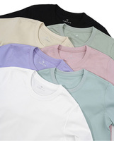 T-shirt à manches courtes en coton 100% de qualité supérieure, 190 GSM, col rond, coupe classique, t-shirts unis pour femmes