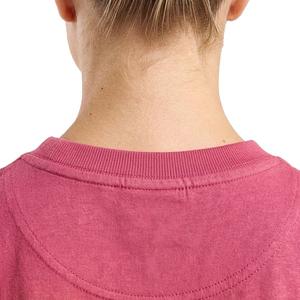 T-shirt à épaules tombantes pour femme, manches courtes, col rond, dégradé, effet délavé à l'acide - Product Image 4