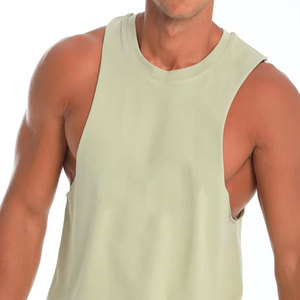 Débardeur sans manches pour homme Econex Sports, vert clair, col rond, couleur unie, tricoté, respirant, séchage rapide, vêtements de sport décontractés - Product Image 3