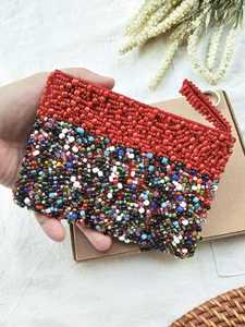 Monedero bordado a mano TIMELESS CRAFT con cuentas elegantes para mujer, diseño de lujo de Uttar Pradesh, ideal para bodas - Product Image 4