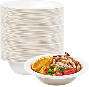 Customized Biodegradable 16oz Salad Food <b>Bowl</b> Disposable Sugarcane Bagasse Pulp Takeaway <b>Bowl</b> <b>with</b> <b>Lid</b> for Party Catering - Product Image 3