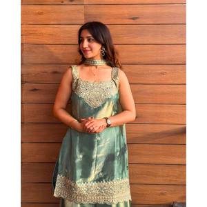 Conjunto de Ropa Étnica para Mujer - Sharara Palazzo con Dupatta - Product Image 4
