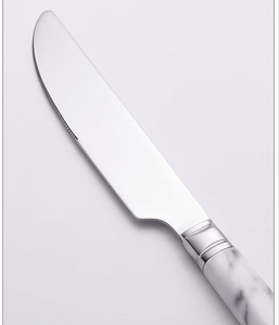 Ensemble de couverts de luxe en argent avec manche en marbre design, multi-usages pour la salle à manger, le service, la cuisine et les tables de fête - Product Image 2