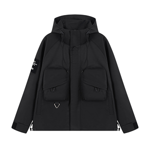 Chaqueta para Hombre con Logotipo Personalizado, Chaqueta Cortavientos de Primavera para Hombre, Chaqueta Cortavientos con Capucha y Cierre Completo, Chaqueta Cortavientos Multibolsillos - Product Image 4