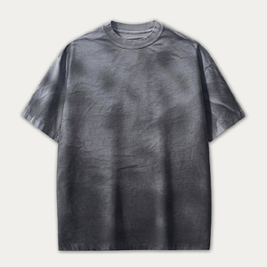 Men's Oversized <b>Tie</b>-Dye Short Sleeve T-Shirt O-Neck <b>Knitted</b> Casual Patterned Top - Product Image 4