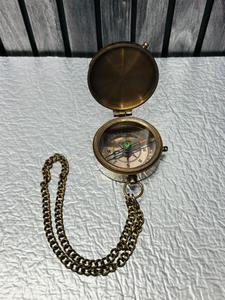 OLD WORLD TREASURE HANDICRAFTS BC-003 2'' Flat Brass Compass Embossed Leather Case Handmade Durable Promotional Office Use <b>Gift</b> - Product Image 6
