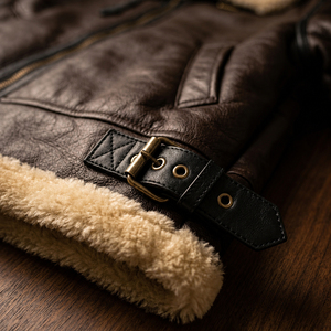 Veste en cuir de mouton pour homme, style sherpa, veste en cuir d'hiver, veste en fourrure chaude pour garçons, nouvelle veste en cuir fourrée - Product Image 3