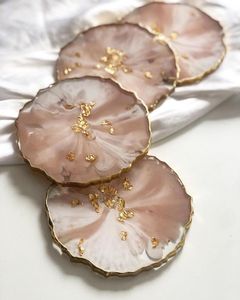 Luxury <b>Agate</b> Pattern Square Resin <b>Coaster</b> Handmade Durable Eco-Friendly for Coffee Mug Tea Dining Desk Home Table - Product Image 3