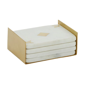 High Quality Modern Design <b>Marble</b> <b>Coasters</b> Eco-Friendly Durable Washable Natural Stone for Dining Use - Product Image 3